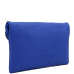 FashionPuzzle Large Envelope Clutch Bag with Chain Strap (Royal Blue)