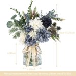 CEWOR Fake Flowers with Vase Artificial Blue Flowers with Vase Silk Flowers Arrangements in Vase for Home Farmhouse Office Coffee Table Decoration Living Room Bathroom Plant Decor