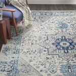 Nourison Tranquil Persian Ivory/Light Blue 8′ x 10′ Area -Rug, Easy -Cleaning, Non Shedding, Bed Room, Living Room, Dining Room, Kitchen (8×10)