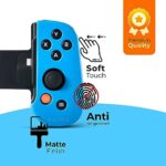 AMARWEN Grip and Protection for Backbone Controller : Ergoomic Silicone Cover Sleeve Shell Skin – Anti-Slip Hold for Improved Gaming Experience [for iPhone ONLY] Blue – Thicker Grip