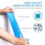 Disposable Gloves, 100Pcs Blue Vinyl Blend Exam Gloves Non Sterile, Powder Free, Latex Free – Cleaning Supplies, Kitchen and Food Safe(Pack of 100) (Blue Medium)