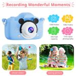 Saneen Kids Camera, 1080P HD Camera for Kids with 32 GB Card, 40MP Kids Digital Camera for Girls Boys Age 2-12, Perfect Christmas Birthday Festival Gifts for Toddler,Blue-Mouse