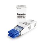Crayola Washable Markers – Blue (12ct), Kids Broad Line Markers, Bulk Markers for Classrooms & Teachers