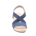 LifeStride Womens^Women’s Mexico Wedge Sandal, Washed Navy, 8 M US