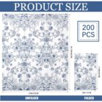 PerKoop 200 Pcs Blue White Floral Guest Paper Napkins Bulk Vintage Spring Blue White Flower Disposable Hand Towels for Wedding Bathroom Birthday Party Bridal Baby Shower Tableware Tea Party Supplies