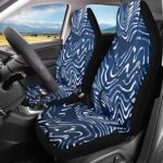 Pensura Zebra Print Car Seat Covers Blue Front Seats Only Universal Fit Full Set for Women Anti-Slip Automobile Seat Covers Protector,2 Pack