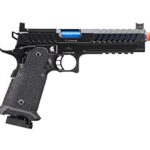 Lancer Tactical Knightshade Hi-Capa Gas Blowback Full Metal Airsoft Pistol-330 FPS (w/Red Dot Mount, Black & Blue)