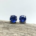 Himalayan Royal Blue Kyanite Stud Earrings in Sterling Silver, Blue Kyanite Studs, Healing Crystal, Silver Jewellery, Perfect Gift For Her