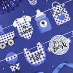 Cheereveal Baby Q Shower Decorations – Baby Q Banner, BBQ Party Supplies and Decorations for Boys Blue Barbecue Baby Shower Decor