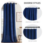 Joydeco Blue Velvet Curtains 84 inch Length 2 Panels Burg Set, Luxury Rod Pocket Thermal Insulated Window Blackout Curtain, Room Darkening Drapes for Living Dining Room Bedroom Privacy