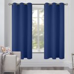 White Classic [2-Panels Cozlo Blackout Curtains for Bedroom with Grommet Black Out Room Darkening Window Curtains Thermal Insulated Drapes (2 x 42×63 inch, Navy Blue)