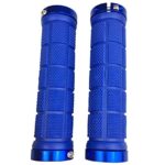 PLATT Bike Handlebar Grips Rubber Comfortable Bicycle Handle Grip for MTB/BMX with Plastic End Caps,Blue