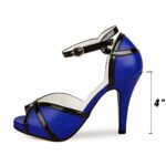 getmorebeauty Peep Toe Heels for Women Sexy Strappy High Heels Ankle Strap Heeled Sandals Blue