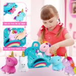 KMUYSL Unicorn Plush Toys for Girls Ages 3 4 5 6 7 8+ Year Old – 5 Pcs Unicorn Stuffed Animals, Soft Plush Toys Set, Idea Xmas Valentines Easter Birthday Gifts for Kids