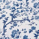 Laura Ashley Home – Shower Curtain, Stylish Cotton Bathroom Decor, Elegant Floral Home Decor (Elise Blue, 72″ x 72″)