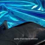 Hologram Metallic Foil Stretch Fabric Width 58 Inches(Blue 1yard)