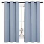 NICETOWN Bedroom Blackout Curtains for Windows, Vintage Blue Window Treatment Drapes, Home Fashion Thermal Insulated Blackout Curtain Panels for Bedroom (1 Pair, 42 inches Wide by 63 inches Long)