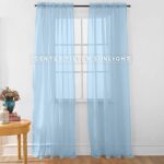 Elegant Comfort 2-Piece Sheer Panel with 2inch Rod Pocket – Window Curtains 60-inch Width X 84-inch Length – Light Blue