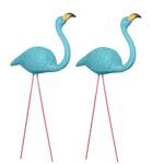 AndBird XL Blue Flamingo Novelty Yard Lawn Art Garden Ornaments, Garden Flamingo Decor, Adjustable Feet Length, Party Decor Supplier – Pack of 2 for Halloween, Christmas