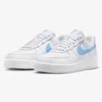 NIKE Air Force 1 ’07 Women’s Shoes, White White Volt University Blue, 11