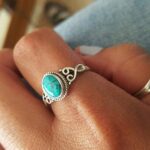 Turquoise Stone Ring 925 Sterling Silver Statement Ring For Women Handmade Rings Gemstone Christmas Promise Ring Size US 6 Gift For Her