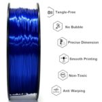 Geeetech Metal Shine Filament 1.75mm for 3D Printer,Silk PLA 1kg (2.2lbs) Spool, Metallic Royal Blue…