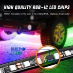 Nilight 4Pcs Car Underglow Neon Accent Strip Lights 256 LEDs RGBIC Multi Color DIY Sound Active Function Music Mode with APP Control and Remote Control Underbody Light Strips, 2 Years Warranty