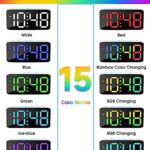 Cadmos Loud Alarm Clock for Heavy Sleepers Adults,Digital Clock with 7 Color NightLight,Adjustable Volume,USB Charger,Small Clocks for Bedrooms Bedside,ok to Wake for Kids,Teens (Blue+RGB)