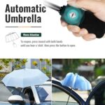 Chakipee Travel Compact Umbrella Windproof – Portable Automatic Umbrellas for Rain, Folding Umbrella for Men and Women, Portable 210T Fabric 97cm Span – 8 Ribs Sky Blue Umbrella