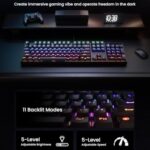 RGB Mechanical Gaming Keyboard Blue Switch, 104 Keys Full-Size Light Up Keyboard with 11 Backlit Modes, Anti-Ghosting, Double-Shot ABS Keycaps, USB Wired Computer Keyboard for Windows PC Gamer