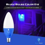 2 Pack BlueX LED Candle Blue Light Bulb – 4W (40Watt Equivalent) – E12 Base Blue LED Blue Bulb, Party Decoration, Porch, Home Lighting, Holiday Lighting, Chandelier Light Bulbs, Candelabra Bulbs