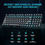 Mechanical Gaming Keyboard and Mouse, 98 Keys LED Backlit Keyboard with Floating Keycap, Ergonomic RGB Gaming Mouse with Mouse Pad Combo, Full Anti-Ghost Wired Keyboard for PC Laptop Gamer, Black