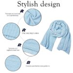 SOJOS Lightweight Ultra Soft Chenille Ribbed Thick Scarf Knit Shawl for Women for Fall Winter Shawl Wrap SC326 Blue