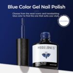 modelones Blue Gel Nail Polish, 15ML Navy Blue Color Soak Off Uv LED Nail Lamp Gel Polish, Blue Color Soak Off U V LED Gel Polish Nail Art Design Manicure Salon DIY Salon Gel