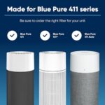 BLUEAIR Blue Pure 411 Series AllergenBlock Filter, Genuine Replacement, Blueair Filter Allergies, Pet Dander, Pollen, Dust, Blue Pure 411 Auto Series AllergenBlock Filter Fits 411, 411+ and 411Auto