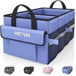 HOTOR Trunk Organizer for Car – Car Organizer with 5 Pockets, Foldable Trunk organizer for SUV, Sedan & Van, Car Organization with Sturdy Base Panel for Car Accessories, Blue, 21.3″×12.6″×10.6″