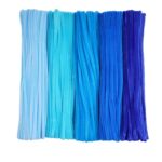 Caydo 500 Pieces Blue Pipe Cleaners, Chenille Stems, Pipe Cleaner Crafts for DIY Art and Craft Projects Creative Gift Party Decorations