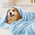 Bedsure Dog Blanket for Small Dogs Washable – Soft Fluffy Puppy Blanket with Premium 300GSM Coral Fleece, Cozy Calming Cat Blankets for Indoor Cats, Fuzzy Pet Blanket for Kitten Doggy, Blue, 25x35IN