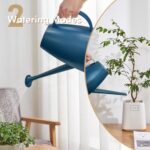 Watering Can for Indoor Outdoor Plants, Modern Small Watering Cans with Removable Nozzle, Long Spout Watering Can for Indoor Bonsai Plants Garden Flowers 1/2 Gallon 1.8L 60OZ (Dark Blue)