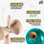 asoland Kendama – Traditional Wooden Toy – Japanese Bilboquet for Children & Adults + Free = A Kendama Holder = Complete Kit for Professionals & Begin (Blue)