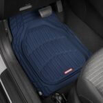 Motor Trend FlexTough Floor Mats for Cars, Blue Deep Dish All-Weather Car Mats, Waterproof Trim-to Fit Automotive Floor Mats for Cars Trucks SUV, Universal Floor Liner Car Accessories